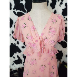 NWOT Love Shack Fancy Pink Floral Dress 4